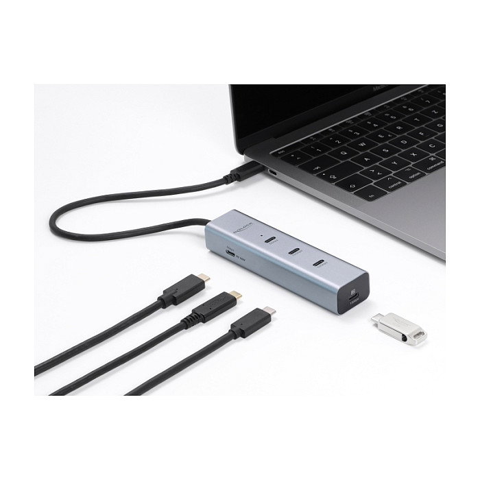 DeLOCK Hub USB tipo C de 5 puertos con 10 Gbps, salida 8K y PD 3.0 100W DeLOCK Hub USB tipo C de 5 puertos con 10 Gbps, salida 8K y PD 3.0 100W