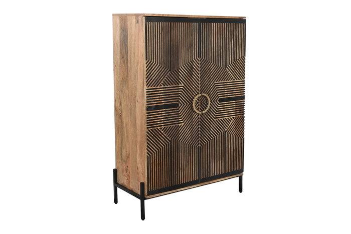 DKD Home Decor Armario Classy 23 Negro Natural 85 x 38 x 134 cm DKD Home Decor Armario Classy 23 Negro Natural 85 x 38 x 134 cm