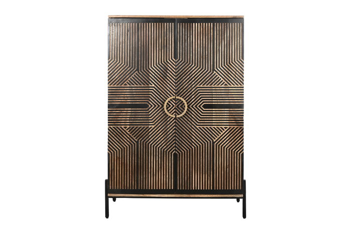 DKD Home Decor Armario Classy 23 Negro Natural 85 x 38 x 134 cm DKD Home Decor Armario Classy 23 Negro Natural 85 x 38 x 134 cm