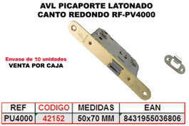 Escuadra de ángulo unificado latonado 50x70 mm canto redondo PU-4000