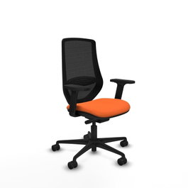 PIQUERAS Y CRESPO Silla Mardos Naranja y Negro con Mecanismo Sincro/Traslack y Brazos 2D