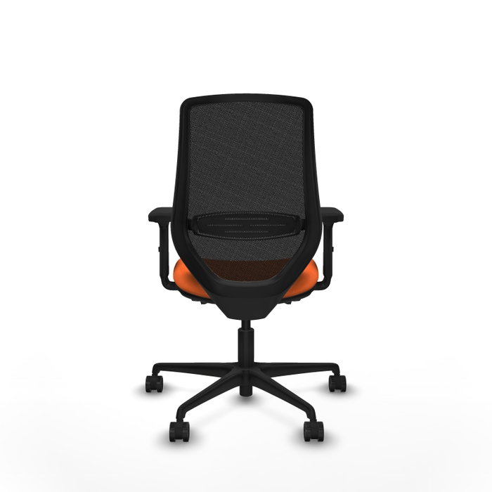 PIQUERAS Y CRESPO Silla Mardos Naranja y Negro con Mecanismo Sincro/Traslack y Brazos 2D