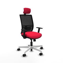 PIQUERAS Y CRESPO Silla de oficina Yunquera con mecanismo Sincro/Traslack Rojo y Negro