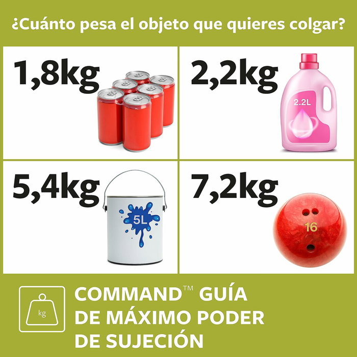 3M Command Tiras para Colgar Cuadros Blancas Medianas