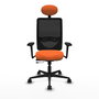 PIQUERAS Y CRESPO Silla de oficina Zulema con mecanismo Sincro/Traslack, Naranja y Negro