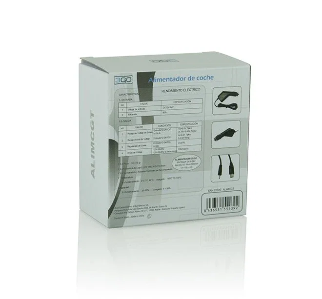 3GO Alimentador de coche para Tablet Negro, AlimCGT 5V/2000mA, conector Jack 2.5mm, compatible Geotab 7000/8000/10k