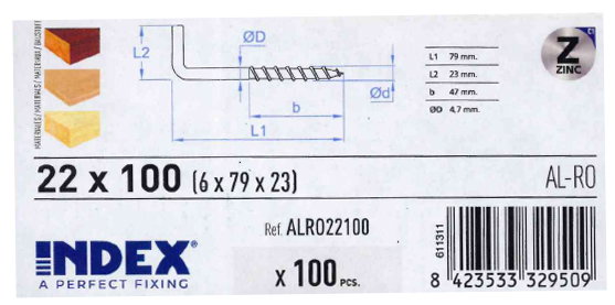 AVL Alcayatas con Rosca 22x100 Zinc 44061 AVL Alcayatas con Rosca 22x100 Zinc 44061