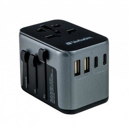 Verbatim Adaptador Universal de Viaje Uta-03 con 1 Puerto USB-C PD, 2 Puerto USB-A, 2 Puerto USB-C