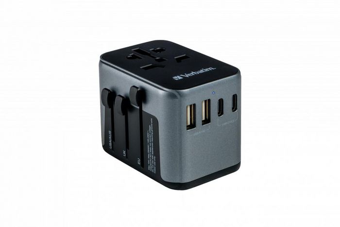 Verbatim UTA-03 Adaptador de Viaje Universal con 3 USB-C y 2 USB-A (30W PD)