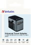 Verbatim UTA-03 Adaptador de Viaje Universal con 3 USB-C y 2 USB-A (30W PD)
