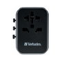 Verbatim UTA-03 Adaptador de Viaje Universal con 3 USB-C y 2 USB-A (30W PD)