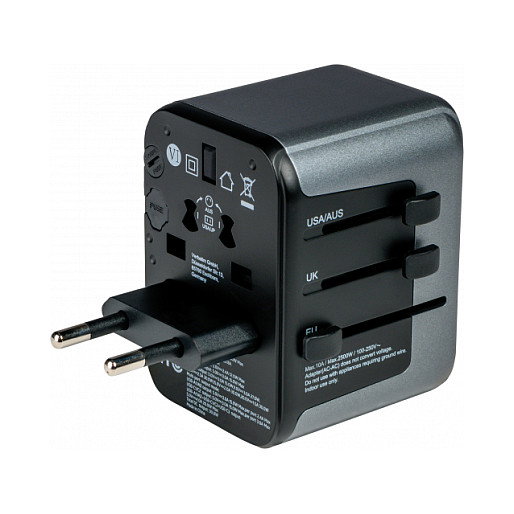 Verbatim UTA-03 Adaptador de Viaje Universal con 3 USB-C y 2 USB-A (30W PD)
