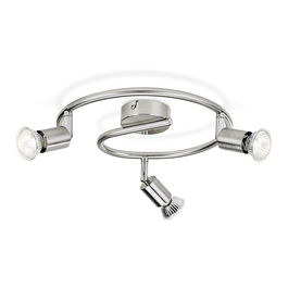 Philips Plafón Limbali 3 Elementos GU10 Cromo Mate Ø32x13 cm (Bombilla no Incluida)