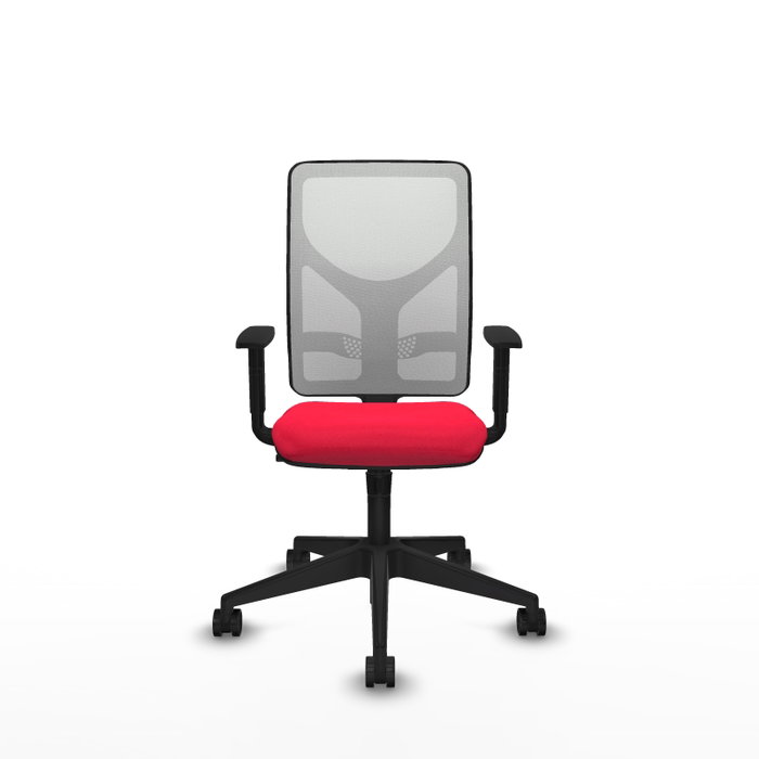 Silla de oficina Motilla con mecanismo Sincro tapizada con Tela color Rojo y malla color Blanco. Equipada con lumbar 1D, Brazos 1D y Ruedas 65mm nailon Silla de oficina Motilla con mecanismo Sincro tapizada con Tela color Rojo y malla color Blanco. Equipada con lumbar 1D, Brazos 1D y Ruedas 65mm nailon