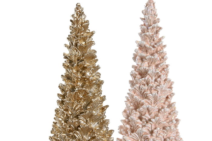 DKD Home Decor Figura Navidad Fantasia Resina Arbol 10.5 x 32 x 10.5 cm (2 Unidades)