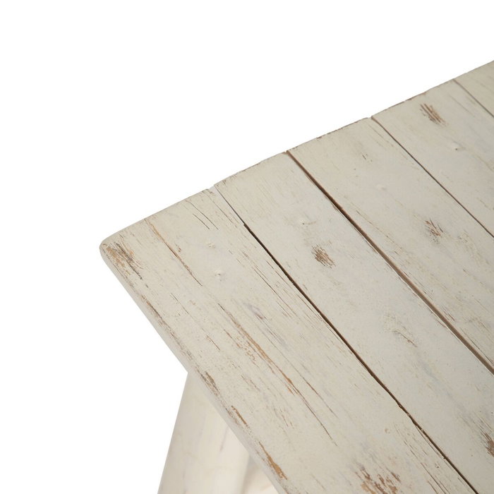 Ixia Banqueta Blanco Rozado Madera de Teca 120 x 30 x 45 cm Ixia Banqueta Blanco Rozado Madera de Teca 120 x 30 x 45 cm