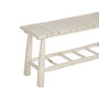 Ixia Banqueta Blanco Rozado Madera de Teca 120 x 30 x 45 cm