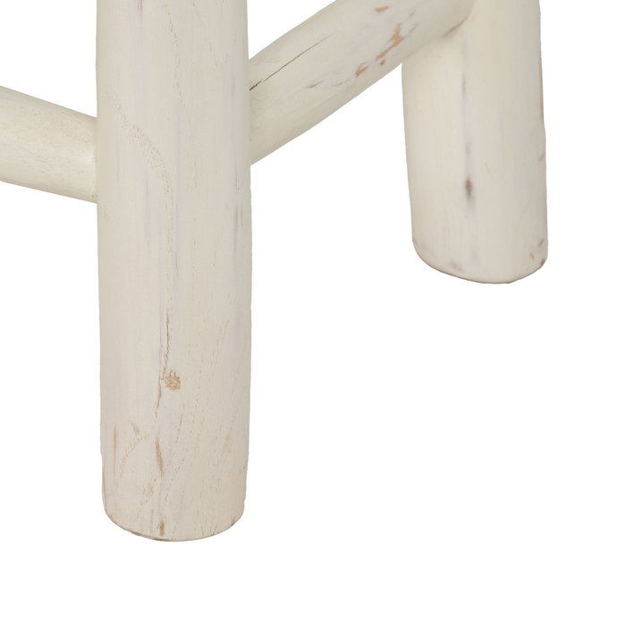Banqueta Blanco Rozado Madera de Teca 120 X 30 X 45 cm Banqueta Blanco Rozado Madera de Teca 120 X 30 X 45 cm