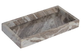 DKD Home Decor Bandeja de Mármol Travertino Marrón 30,5x15,5x3,8 cm
