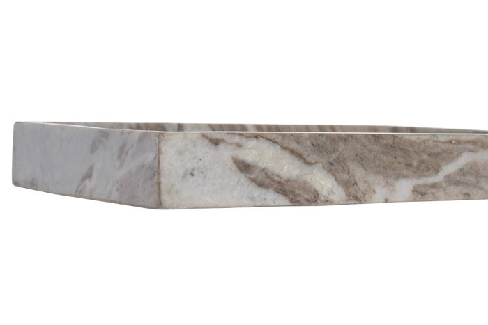 DKD Home Decor Bandeja de Mármol Travertino Marrón 30,5x15,5x3,8 cm