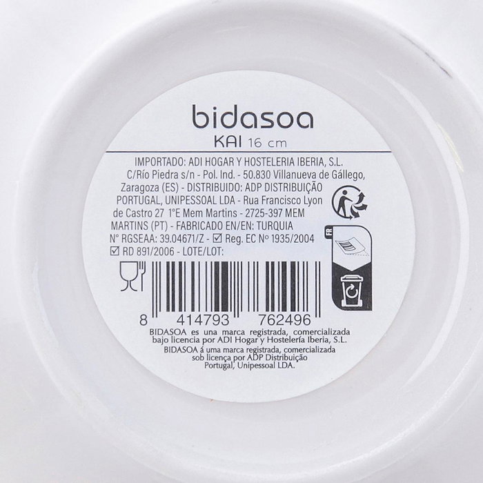 Bol Porcelana Kai Hydrozero Bidasoa 16 cm (6 Unidades) Bol Porcelana Kai Hydrozero Bidasoa 16 cm (6 Unidades)