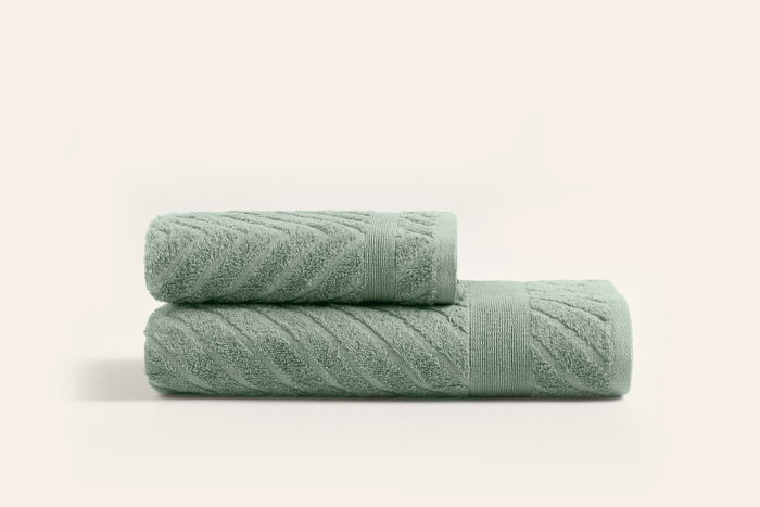 Mijölnir 1026A-071-1 Juego de Toallas de Baño 100% Algodón 350 gr/m² Toalla Mano 50x90 cm Toalla Baño 70x140 cm Verde