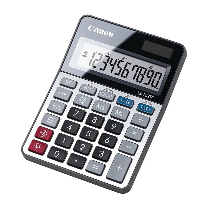 Canon LS-102TC Calculadora de Escritorio de 10 Dígitos, Negro y Metálico