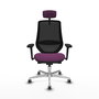PIQUERAS Y CRESPO Silla de oficina Mardos con mecanismo Sincro/Traslack, Morado y Negro