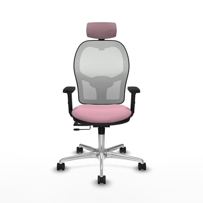 PIQUERAS Y CRESPO Silla de oficina Jorquera con mecanismo Sincro/Traslack Rosa y Blanco