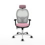 PIQUERAS Y CRESPO Silla de oficina Jorquera con mecanismo Sincro/Traslack Rosa y Blanco