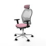 PIQUERAS Y CRESPO Silla de oficina Jorquera con mecanismo Sincro/Traslack Rosa y Blanco