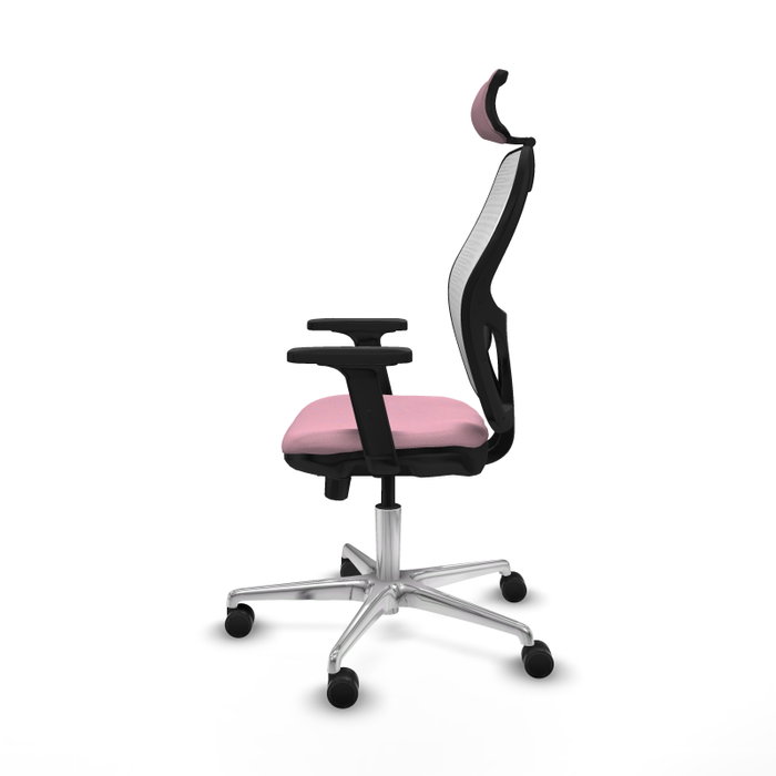 PIQUERAS Y CRESPO Silla de oficina Jorquera con mecanismo Sincro/Traslack Rosa y Blanco