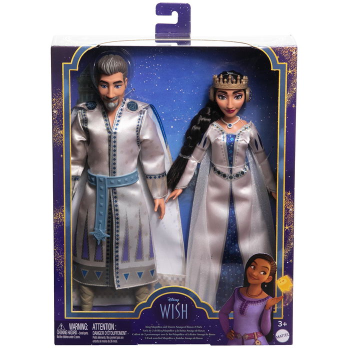 Mattel Disney Wish Pack 2 Muñecos Rey Magnífico Y Reina Amaya HRC18