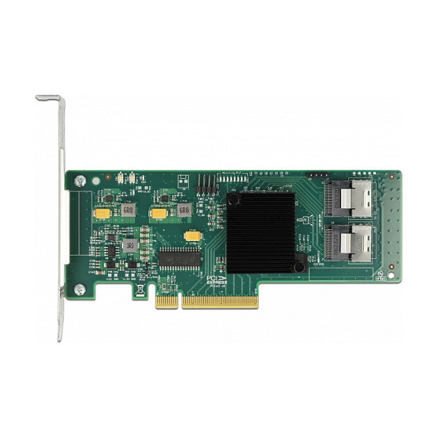 Delock Tarjeta Controladora PCIe x8 de 8 Puertos SATA 3.0 Interna con Cable, Hot-swap, Negro