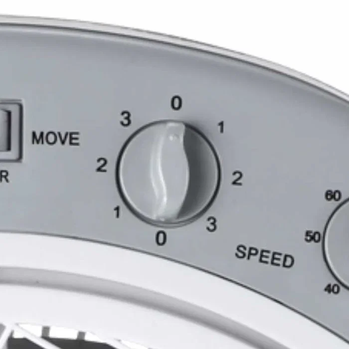 Haeger FF-012.004A Ventilador de Pie 30.5 cm Blanco, 5 Aspas, 3 Velocidades, Temporizador 2h, 1419 m³/h, Silencioso (60.5 dB), 40W