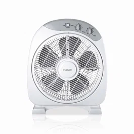 Haeger FF-012.004A Ventilador de Piso Blanco, 5 Aspas Ø30.5cm, 3 Velocidades, Temporizador 60 Min, Silencioso, 40W, Multidireccional