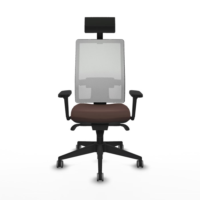 PIQUERAS Y CRESPO Silla de oficina Horna con mecanismo Sincro, Marrón oscuro y Blanco PIQUERAS Y CRESPO Silla de oficina Horna con mecanismo Sincro, Marrón oscuro y Blanco