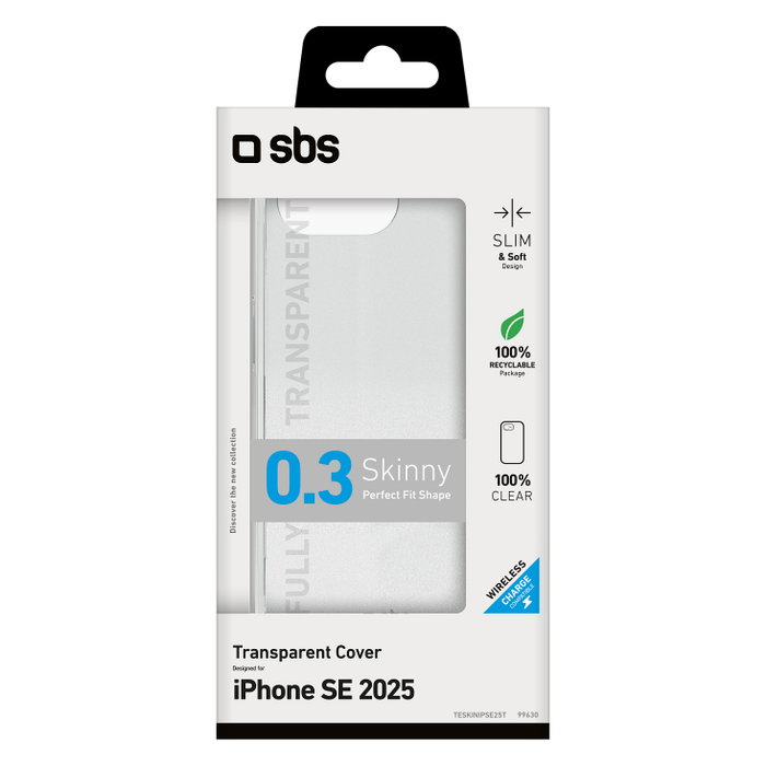 SBS Skinny Cover fr iPhone 16e transparente Funda Resistente a Golpes y Rayones TPU SBS Skinny Cover fr iPhone 16e transparente Funda Resistente a Golpes y Rayones TPU
