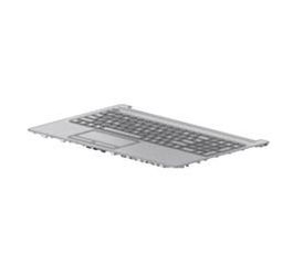 HP Tapa superior con teclado para portátil, sin retroiluminación, color plateado, Francia