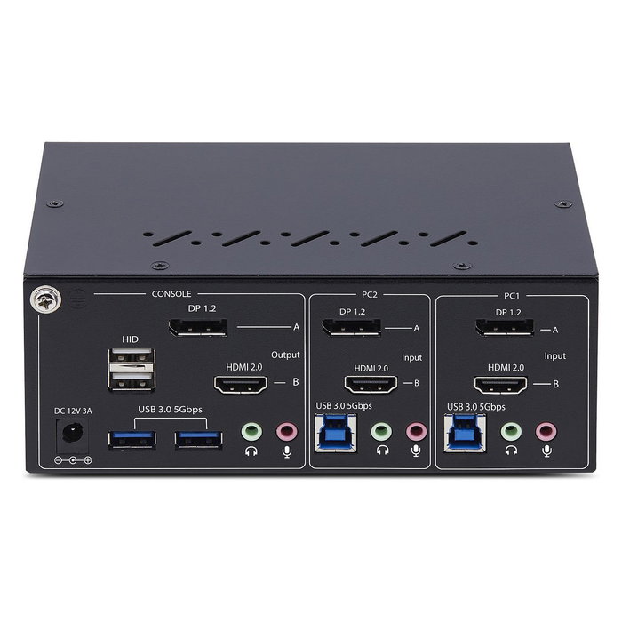 StarTech Switch KVM de 2 Puertos para Monitores Duales con DisplayPort y HDMI 4K 60Hz, Hub USB 5Gbps, Control de 2 Ordenadores, USB HID, Resolución 3840 x 2160 Píxeles StarTech Switch KVM de 2 Puertos para Monitores Duales con DisplayPort y HDMI 4K 60Hz, Hub USB 5Gbps, Control de 2 Ordenadores, USB HID, Resolución 3840 x 2160 Píxeles