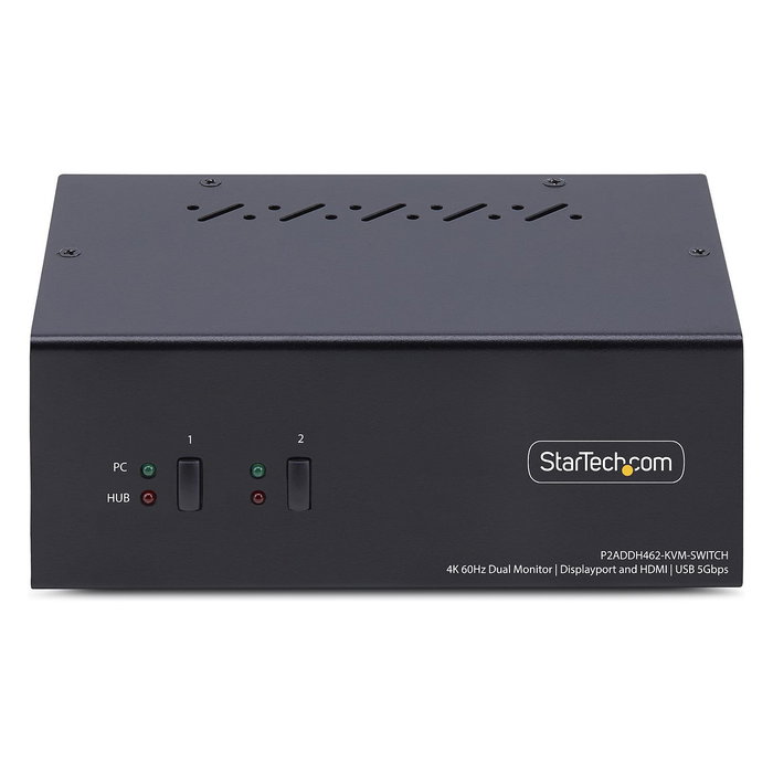 StarTech Switch KVM de 2 Puertos para Monitores Duales con DisplayPort y HDMI 4K 60Hz, Hub USB 5Gbps, Control de 2 Ordenadores, USB HID, Resolución 3840 x 2160 Píxeles StarTech Switch KVM de 2 Puertos para Monitores Duales con DisplayPort y HDMI 4K 60Hz, Hub USB 5Gbps, Control de 2 Ordenadores, USB HID, Resolución 3840 x 2160 Píxeles