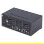 StarTech Switch KVM de 2 Puertos para Monitores Duales con DisplayPort y HDMI 4K 60Hz, Hub USB 5Gbps, Control de 2 Ordenadores, USB HID, Resolución 3840 x 2160 Píxeles