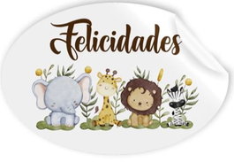 ARGUVAL Rollo de 250 Etiquetas Ovaladas de Felicidades
