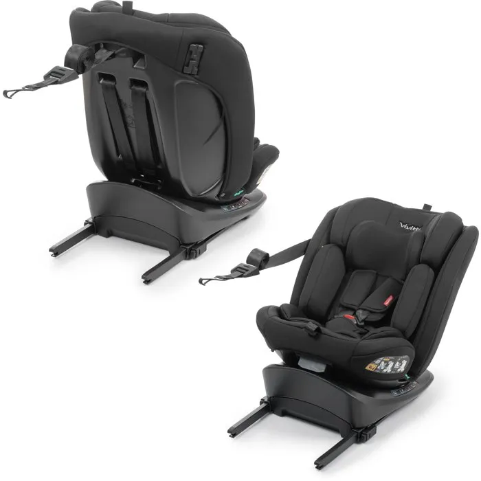 Babyauto BAB8435593704202 Silla de Coche Grupo 0/1/2/3 Giratoria 360° Reclinable con Reductor - Negra