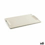 Quid Bandeja Rectangular Cerámica Mineral Gres 35x23 cm (6 Unidades) beige