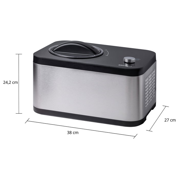 Unold 48826 Eismaschine EVA Compresor de Helados 1,5 L Negro Acero Inoxidable LED