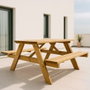 Faura Mesa picnic de madera 177 x 152 x 71 cm