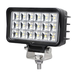 Goodyear Faro de trabajo rectangular 18 LEDs, 1500 lm, 15W, IP67, 9-32V, luz fría 6000K, incluye soporte