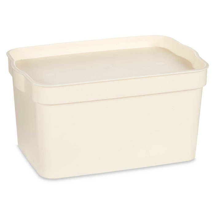 Caja de Almacenaje con Tapa Kipit Crema Plástico 2,3 L (24 Unidades) Caja de Almacenaje con Tapa Kipit Crema Plástico 2,3 L (24 Unidades)
