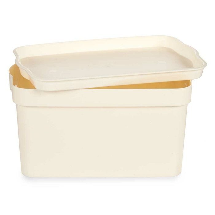 Caja de Almacenaje con Tapa Kipit Crema Plástico 2,3 L (24 Unidades) Caja de Almacenaje con Tapa Kipit Crema Plástico 2,3 L (24 Unidades)